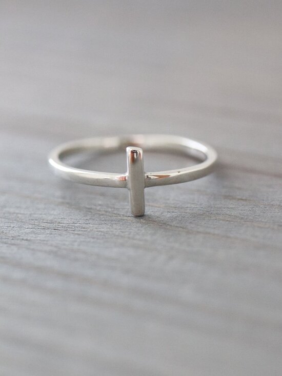 JA Jewelry Jewelry - S925 Cross Style Ring Sterling Silver Stamped 925